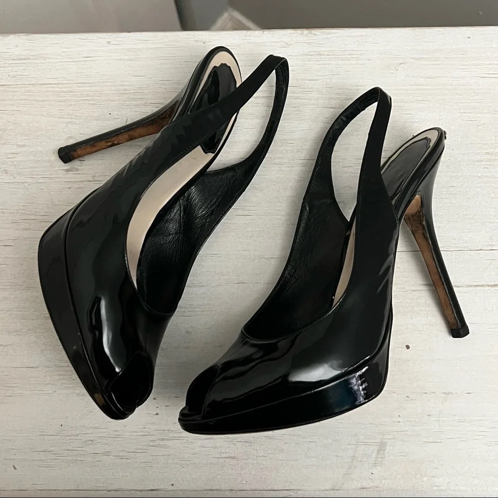 Christian Dior Patent Leather Slingback Pumps SIze 36.5/6.5 - Picture 2 of 16